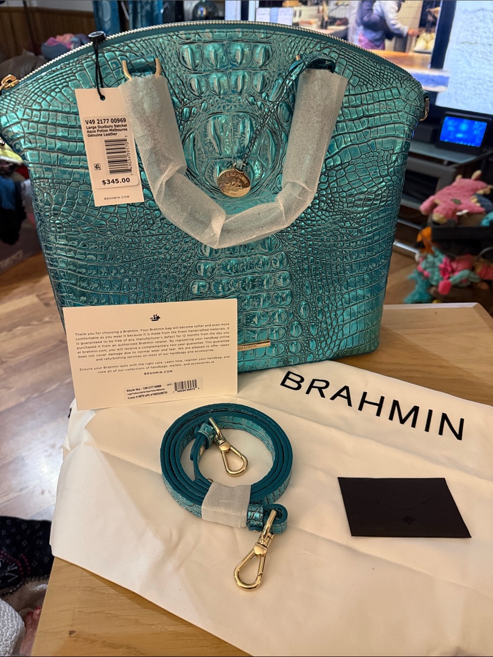 Brahmin large Duxbury Aqua Potion NWT